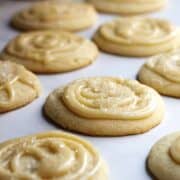 Soft Sugar Cookies on parchment paper