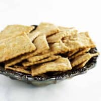 Lavosh Crackers served on a silver plate