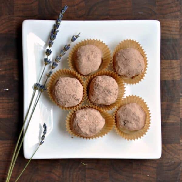 Dark Chocolate Lavender Blueberry Truffles Pinch and Swirl