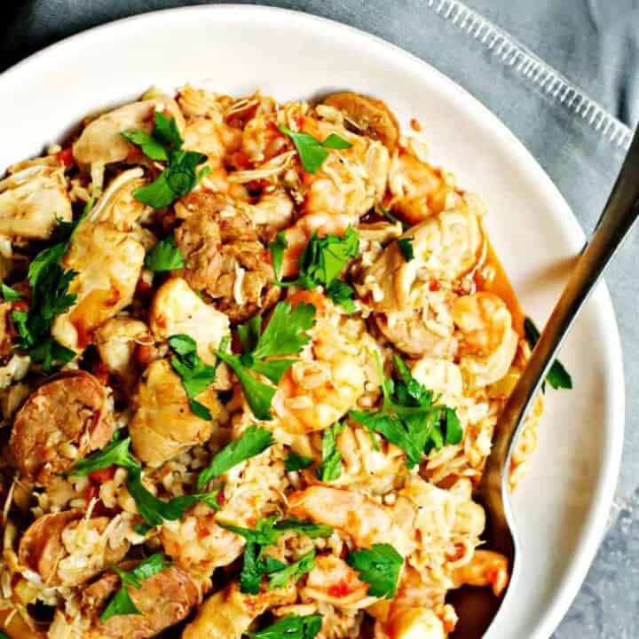 Easy Slow Cooker Jambalaya - Pinch and Swirl