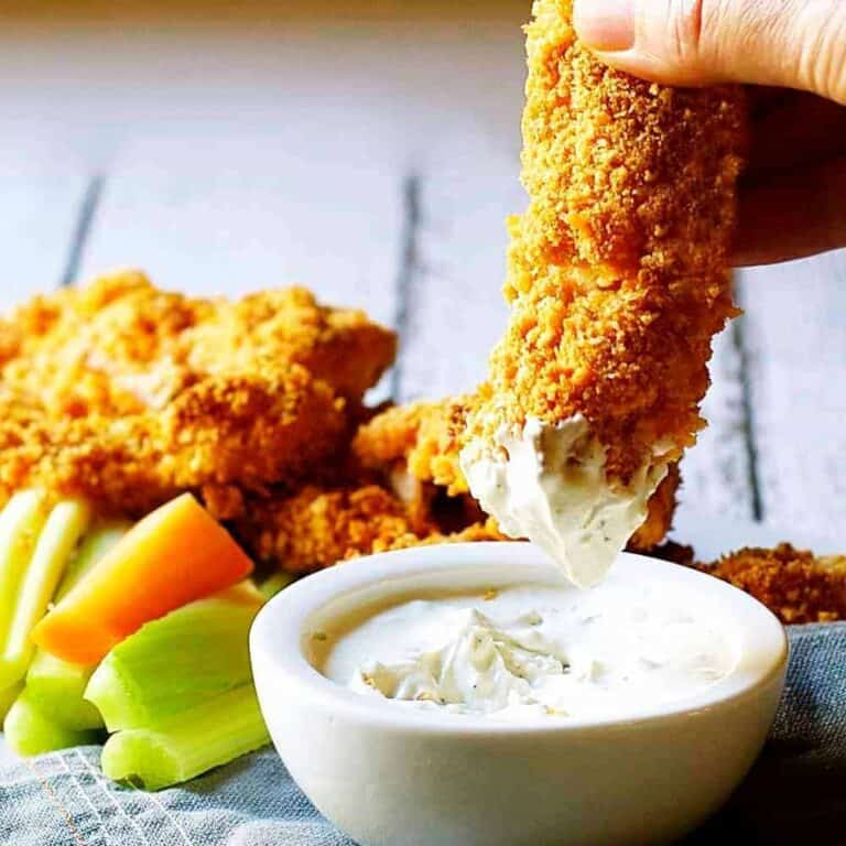 Crispy Baked Buffalo Chicken Tenders Pinch and Swirl