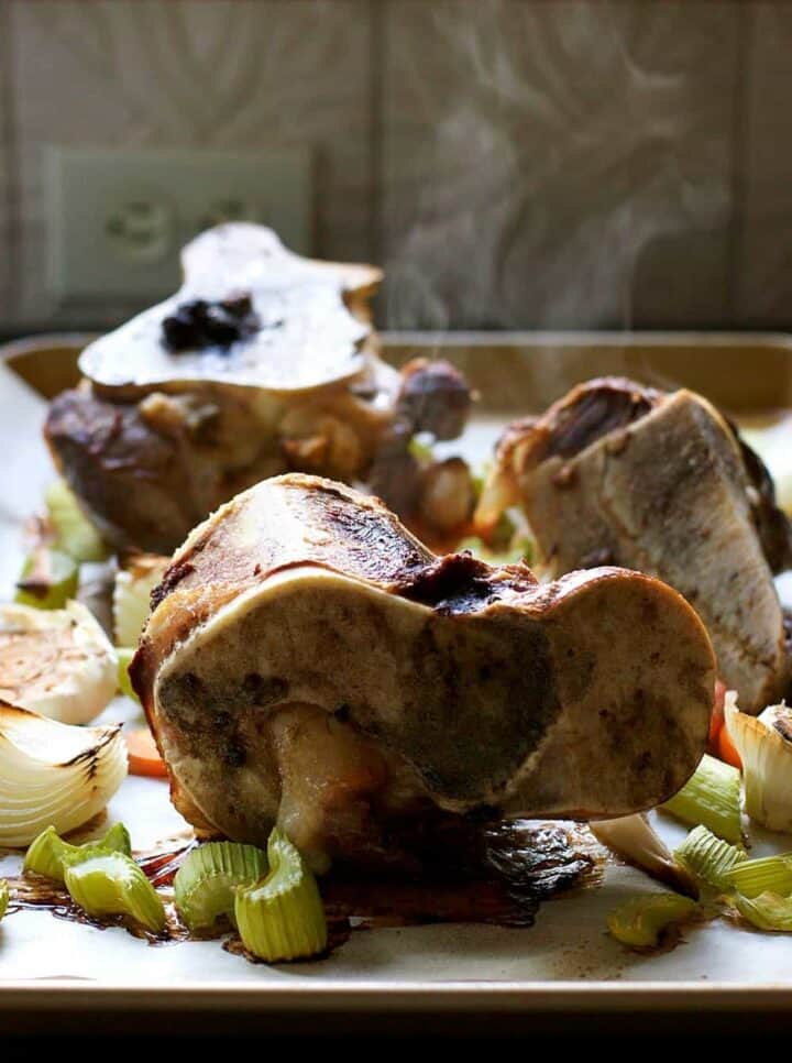 Slow Cooker Beef Bone Broth Pinch and Swirl