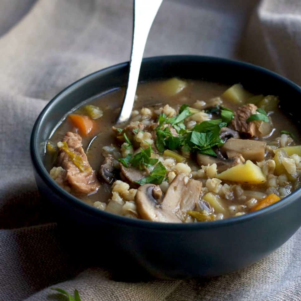 Slow Cooker Vegetable Beef Barley Soup Pinch and Swirl