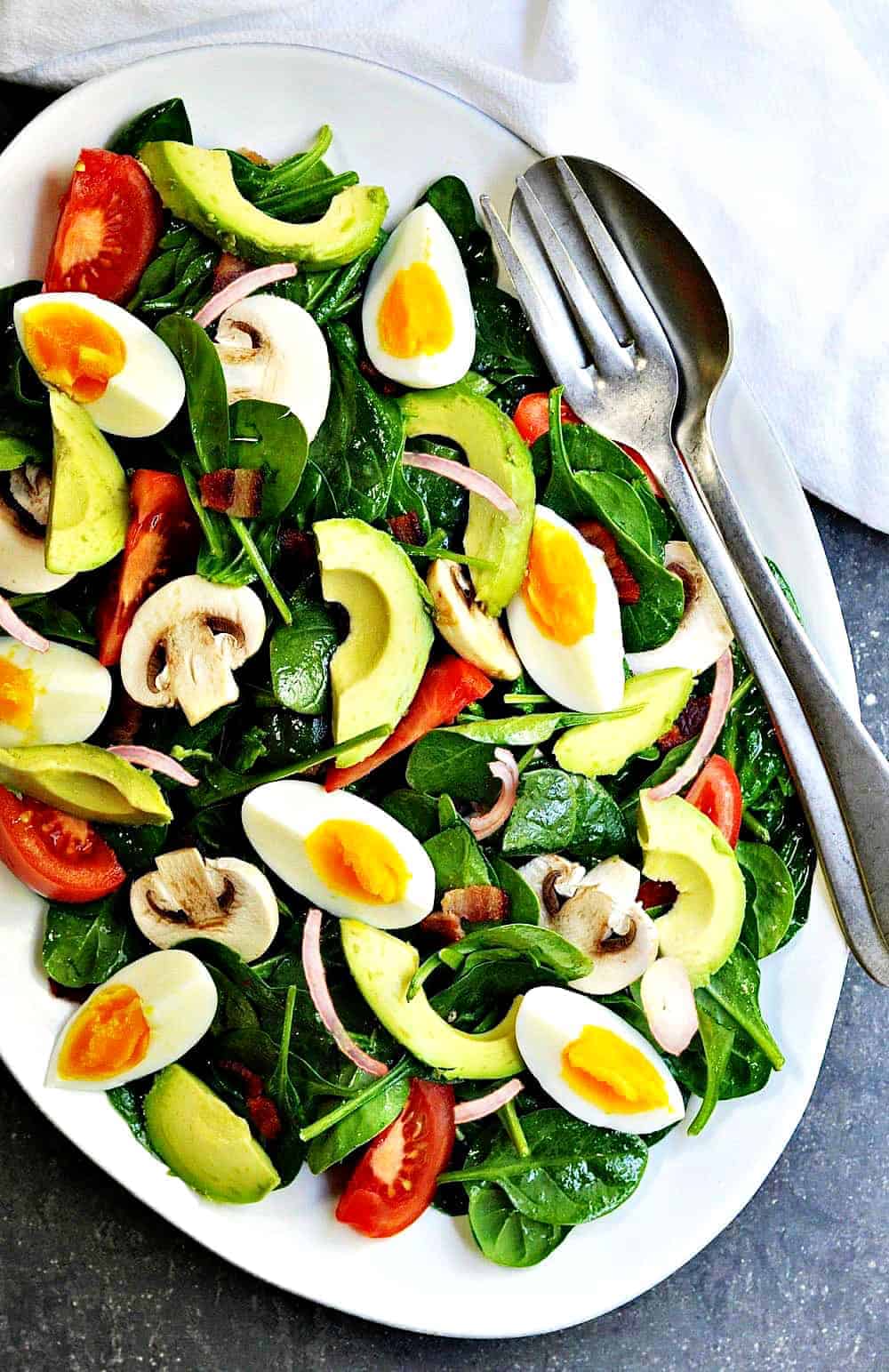 Spinach Salad with Bacon and Hard Boiled Eggs