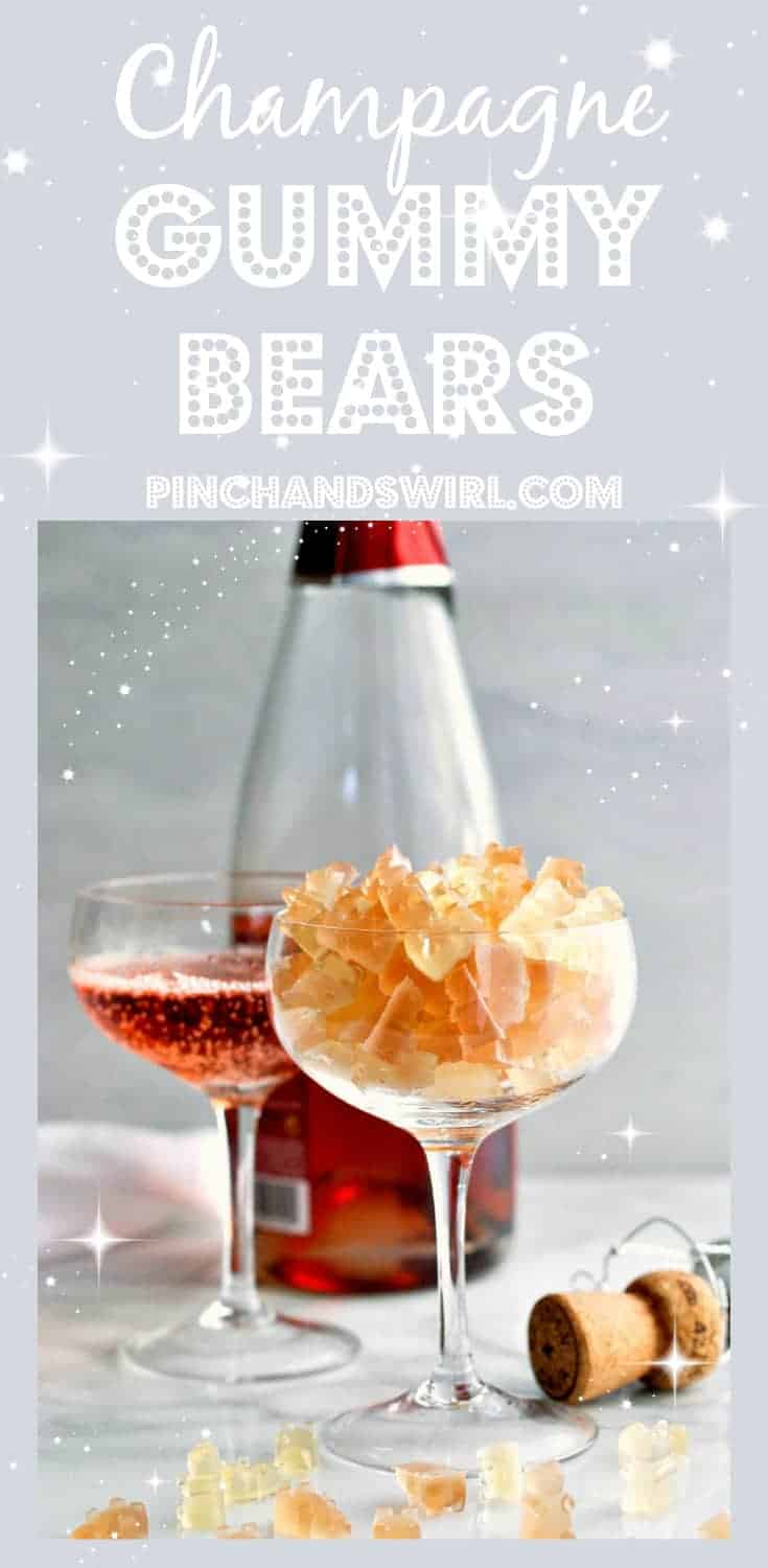 Homemade Champagne Gummy Bears Pinch and Swirl