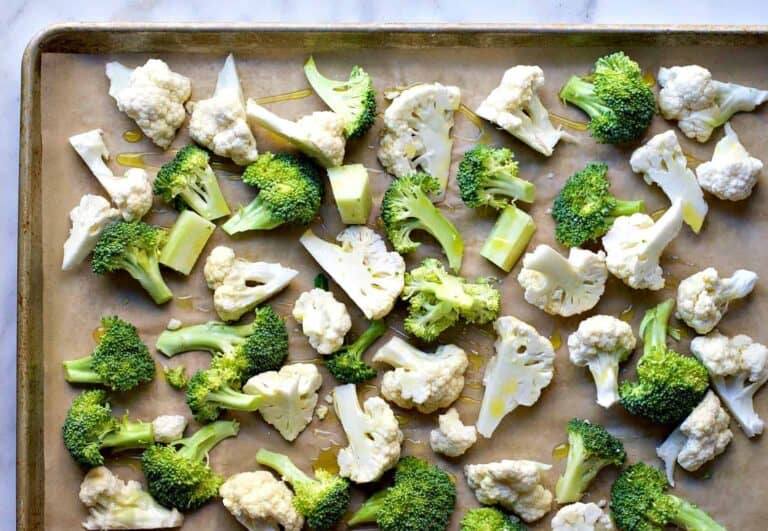 Roasted Broccoli and Cauliflower Pinch and Swirl