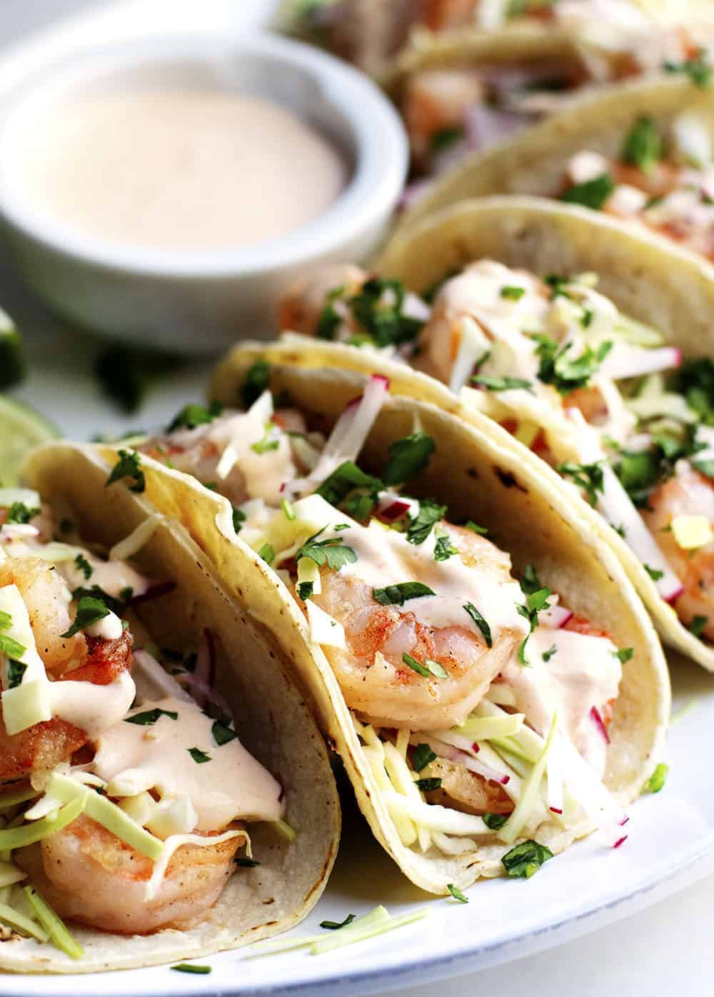 Easy Spicy Shrimp Tacos Recipe Pinch And Swirl