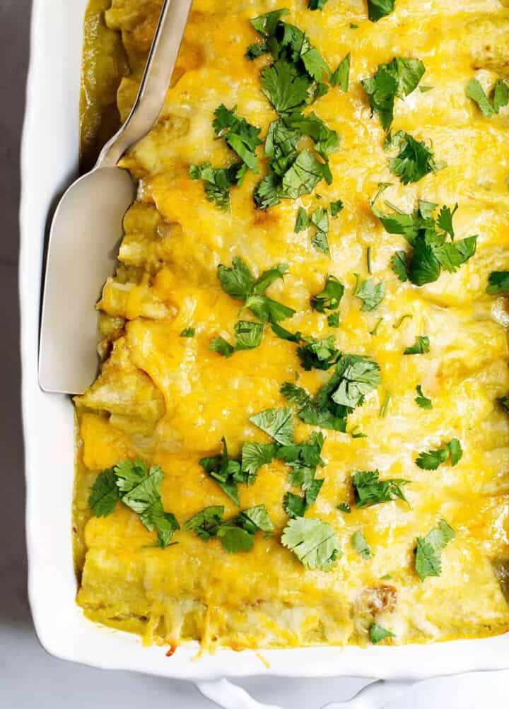 Green Chile Chicken Enchiladas Pinch and Swirl