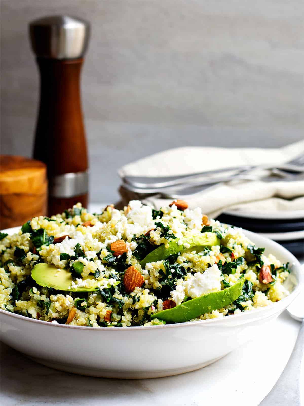 Baked Kale Salad With Crispy Quinoa