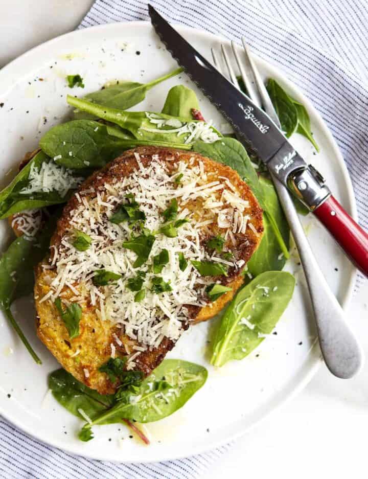 Savory French Toast with Cheese and Baby Greens Pinch and Swirl