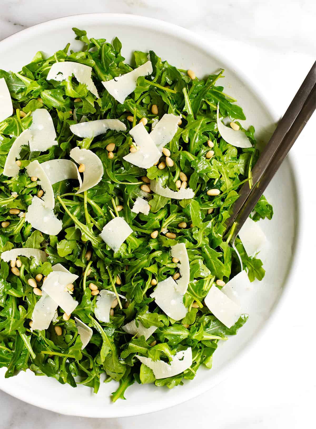 Easy Green Salad with Lemon Parmesan dressing - Simply Delicious