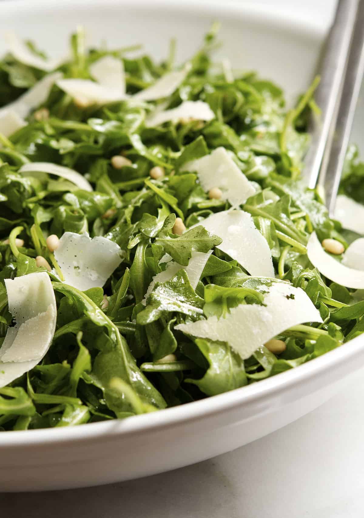 Arugula Salad with Shaved Parmesan, Lemon & Olive Oil