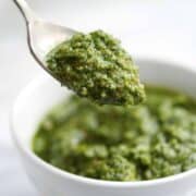 Almond Pesto on a spoon