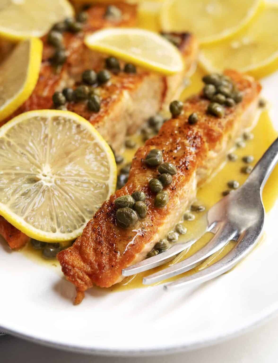 Salmon Piccata (less than 30 minutes!) Pinch and Swirl