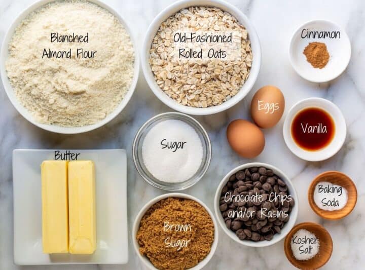 Almond Flour Oatmeal Cookies (gluten free) Pinch and Swirl