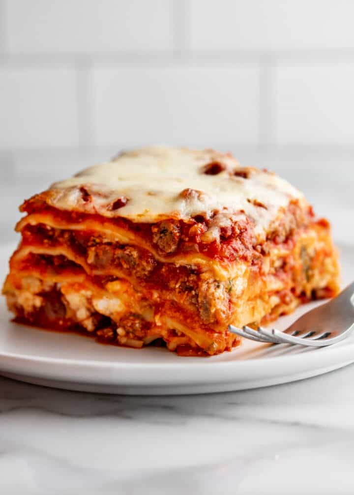 Lasagna with Cottage Cheese Pinch and Swirl
