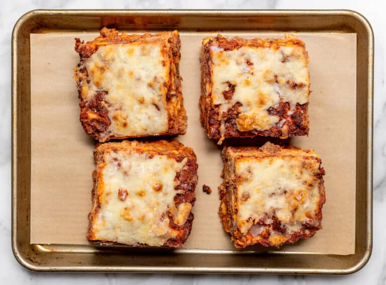 Lasagna with Cottage Cheese Pinch and Swirl