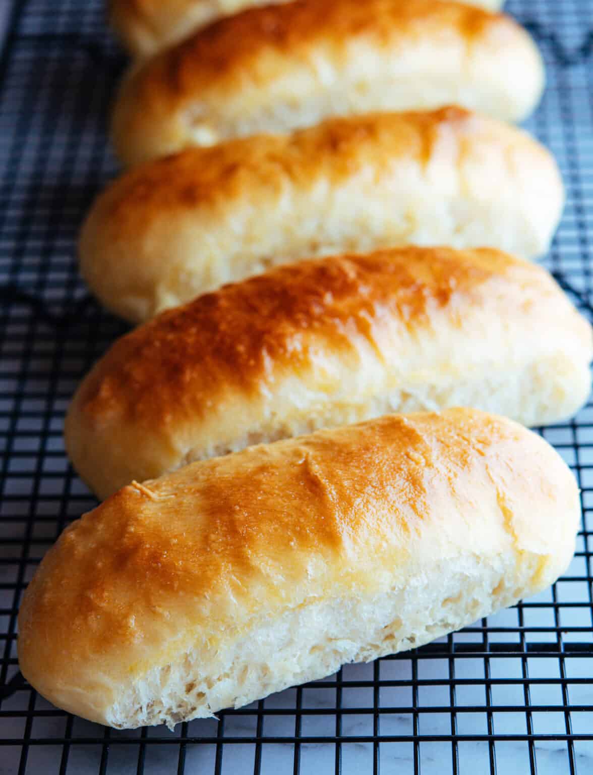 Brioche Hot Dog Buns (No knead!) Pinch and Swirl