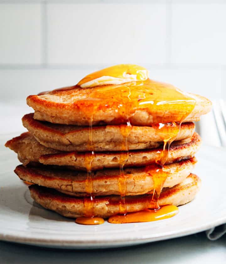 Oat Flour Pancakes (So fluffy and tender!) Pinch and Swirl