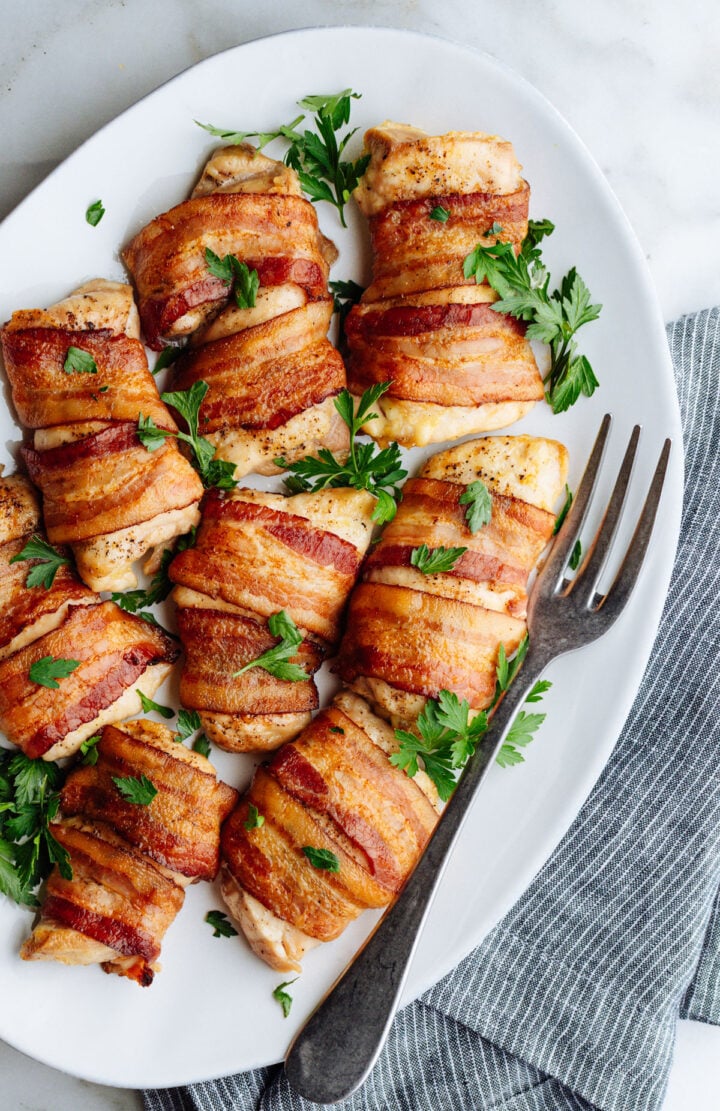 Bacon Wrapped Chicken Thighs (Quick and easy!) Pinch and Swirl