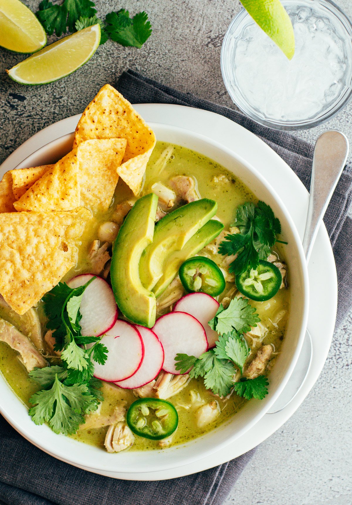 Light Chicken Verde Nachos