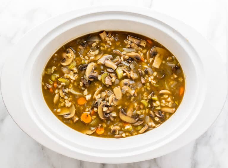 Mushroom Barley Soup (made in the Slow Cooker) Pinch and Swirl