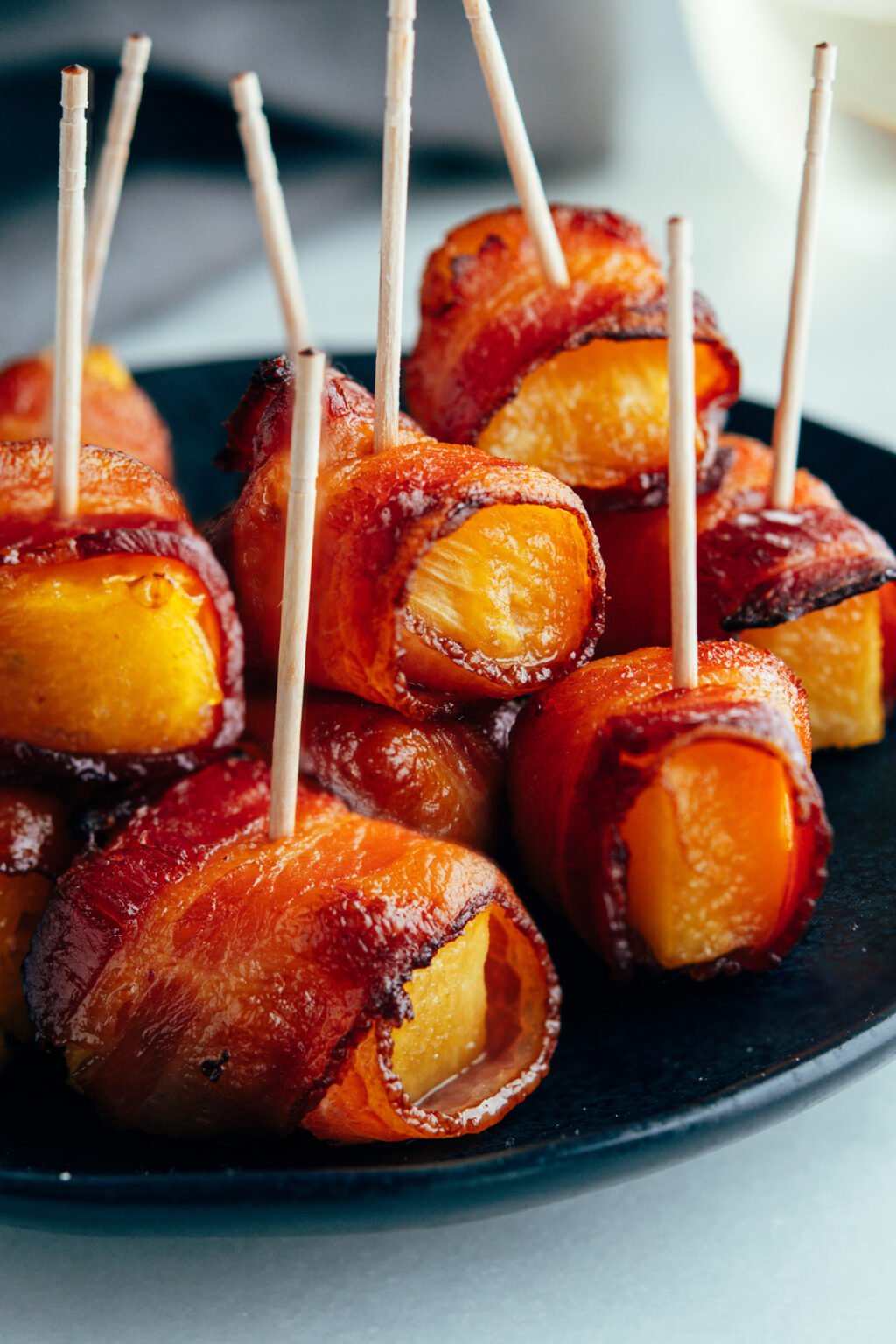 Bacon Wrapped Pineapple (Sweet and spicy!) Pinch and Swirl