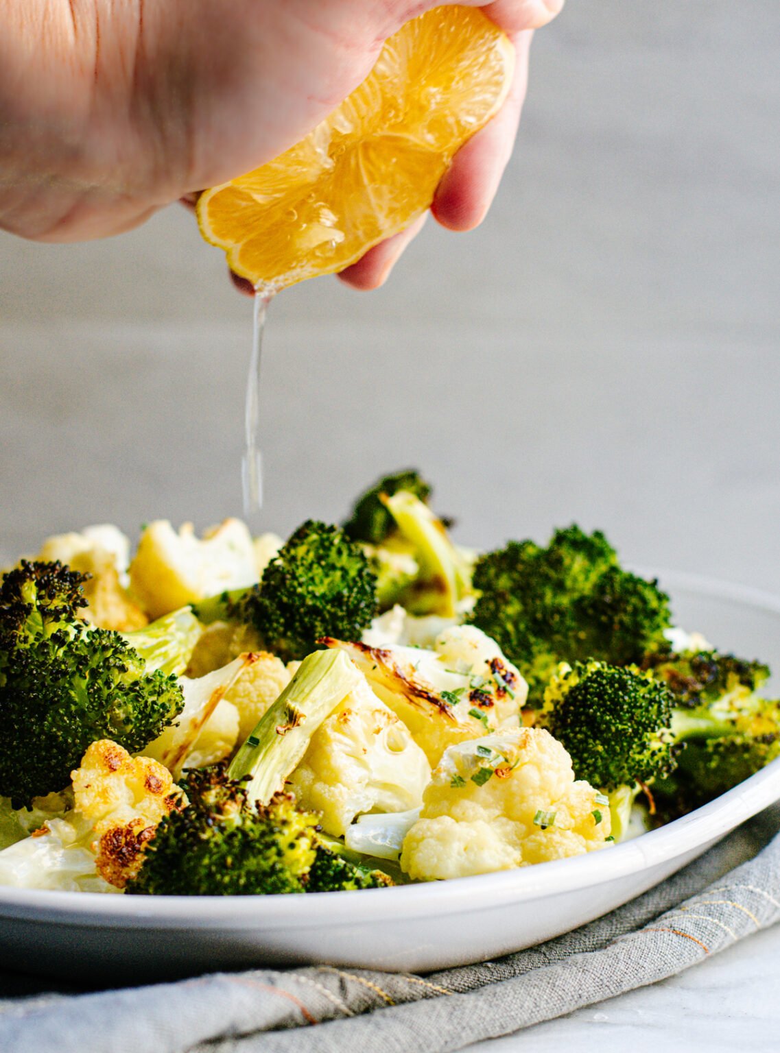 Roasted Broccoli and Cauliflower Pinch and Swirl
