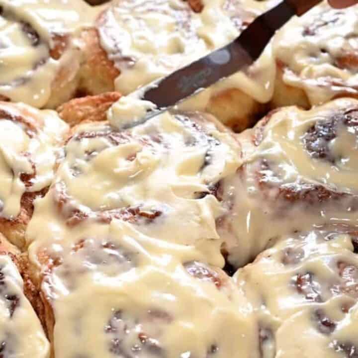 Cream Cheese Frosting for Cinnamon Rolls Pinch and Swirl