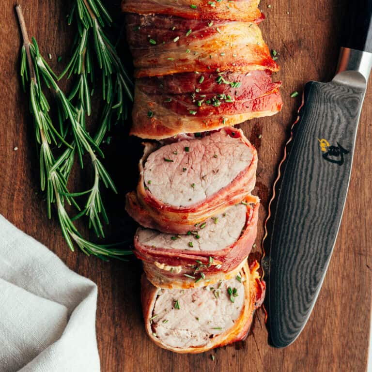 Bacon Wrapped Pork Tenderloin Pinch and Swirl