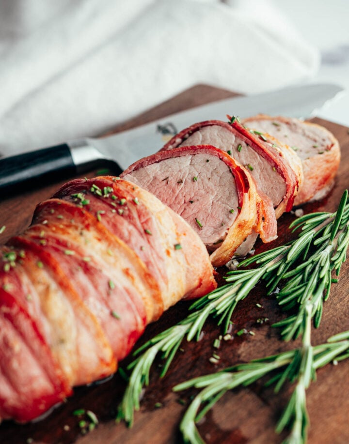 Bacon Wrapped Pork Tenderloin Pinch and Swirl