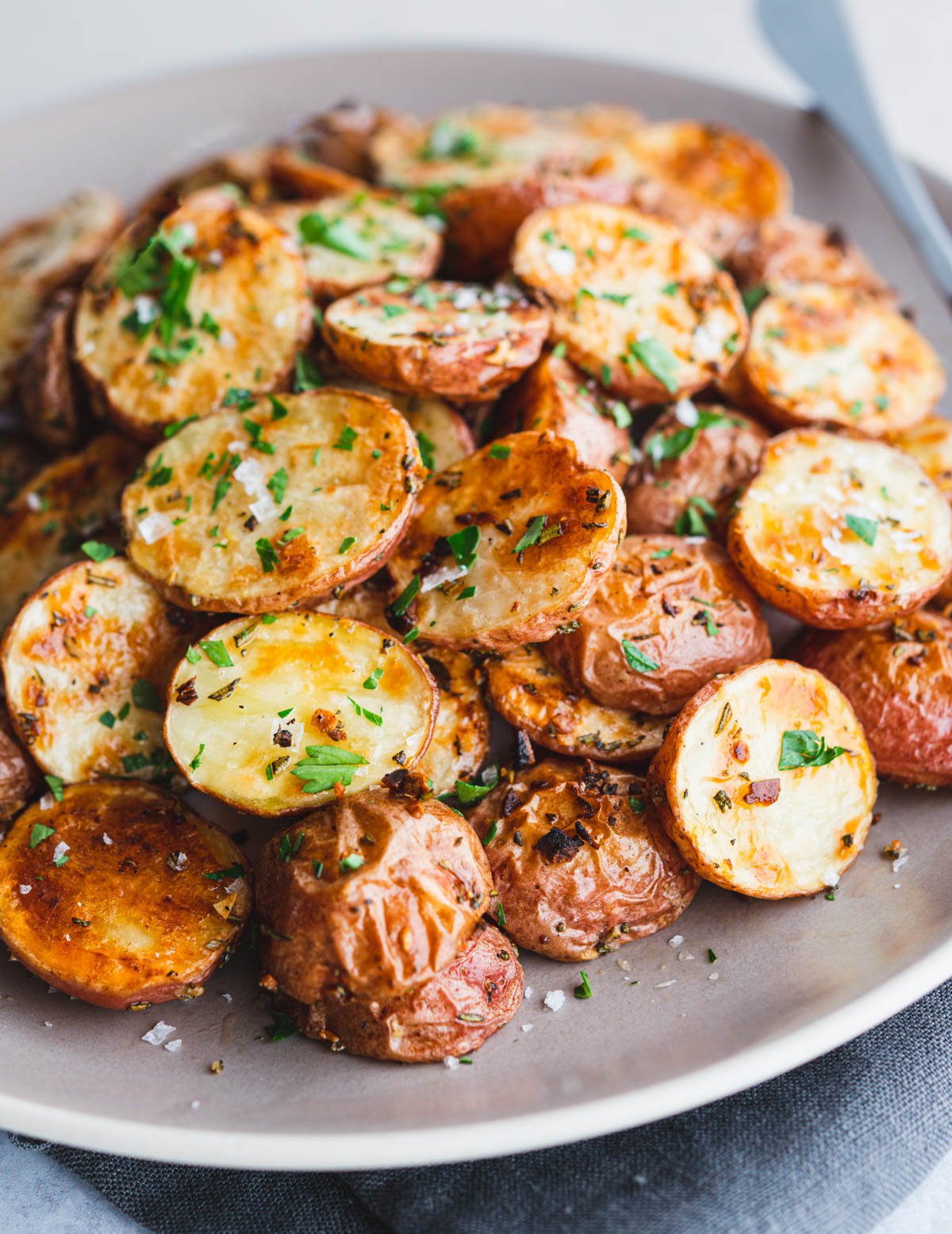 Roasted Garlic Mini Potatoes with Parsley and Lemon Zest