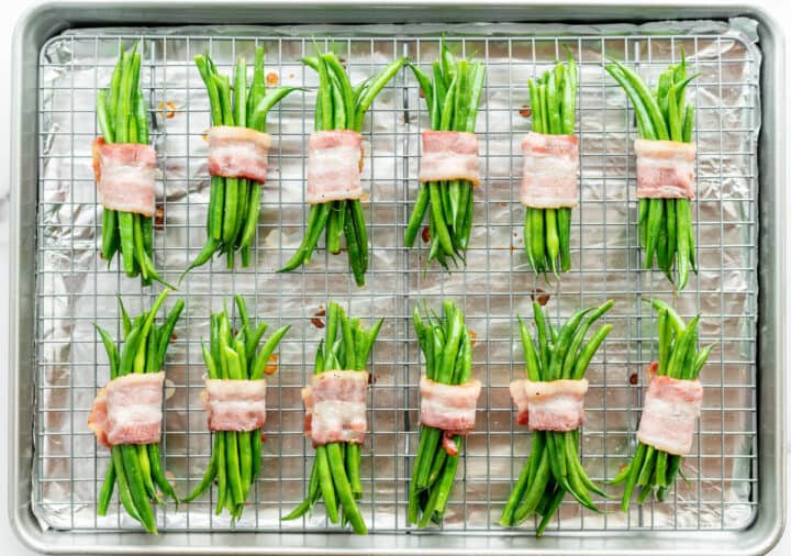 Bacon Wrapped Green Beans Pinch and Swirl