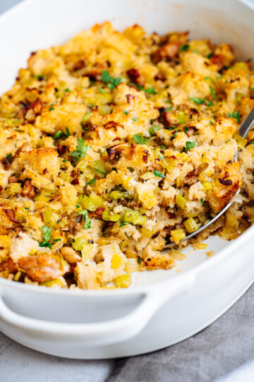 Sourdough Stuffing Recipe (Crisp Edges, Never Soggy) - Pinch and Swirl