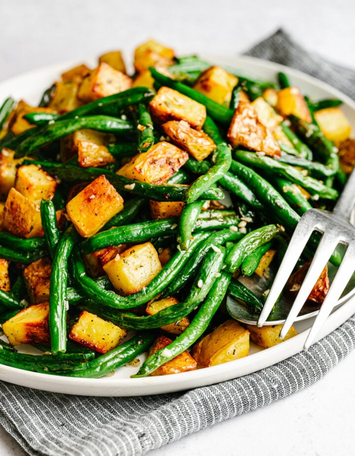 Roasted Green Beans and Potatoes Pinch and Swirl
