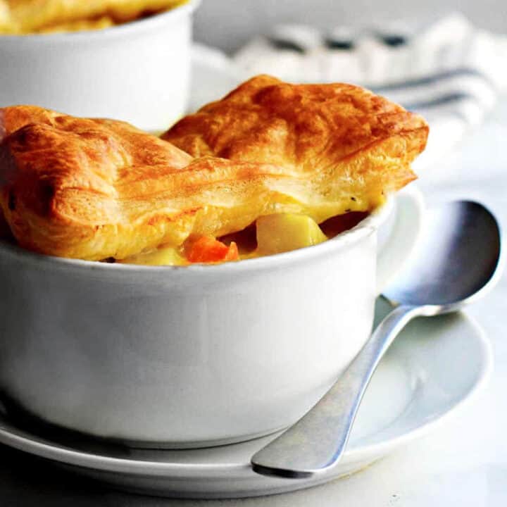 Chicken Pot Pie with Puff Pastry Pinch and Swirl
