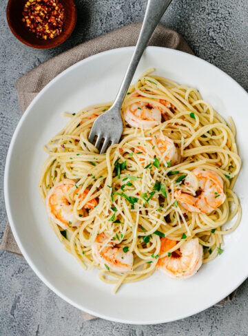 Garlic Butter Shrimp Pasta Pinch And Swirl Garlic Butter Shrimp Pasta 360x488 