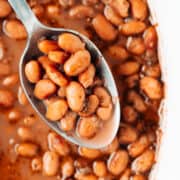 Slow Cooker Pinto Beans on a spoon.