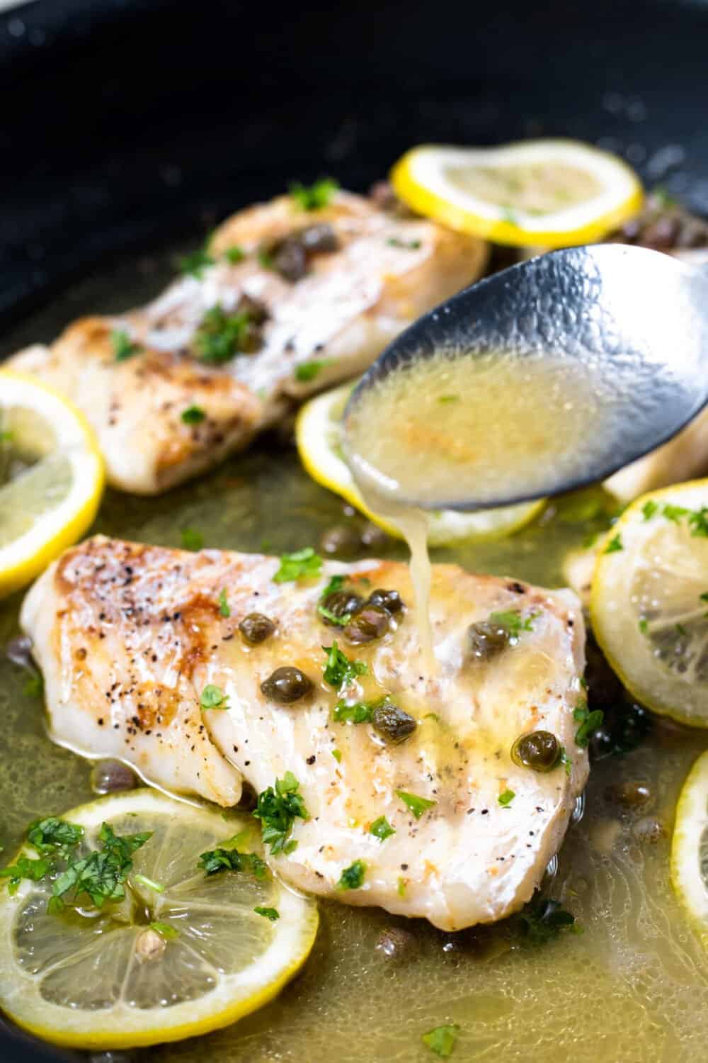 Cod Piccata Pinch and Swirl