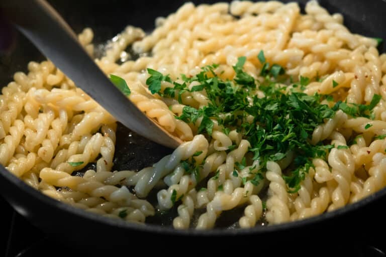 Gemelli Pasta with Lemon and Garlic Pinch and Swirl