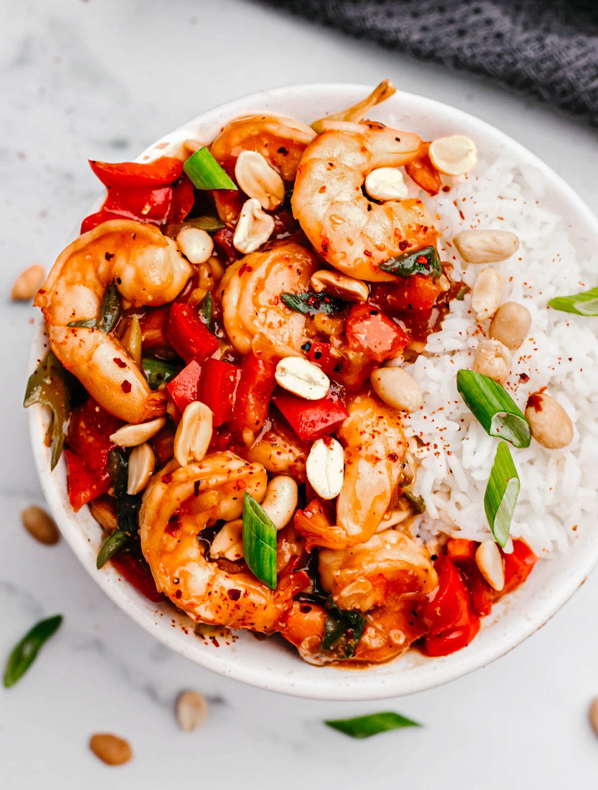 Kung-Pao Jumbo Shrimp Stir-Fry Recipe