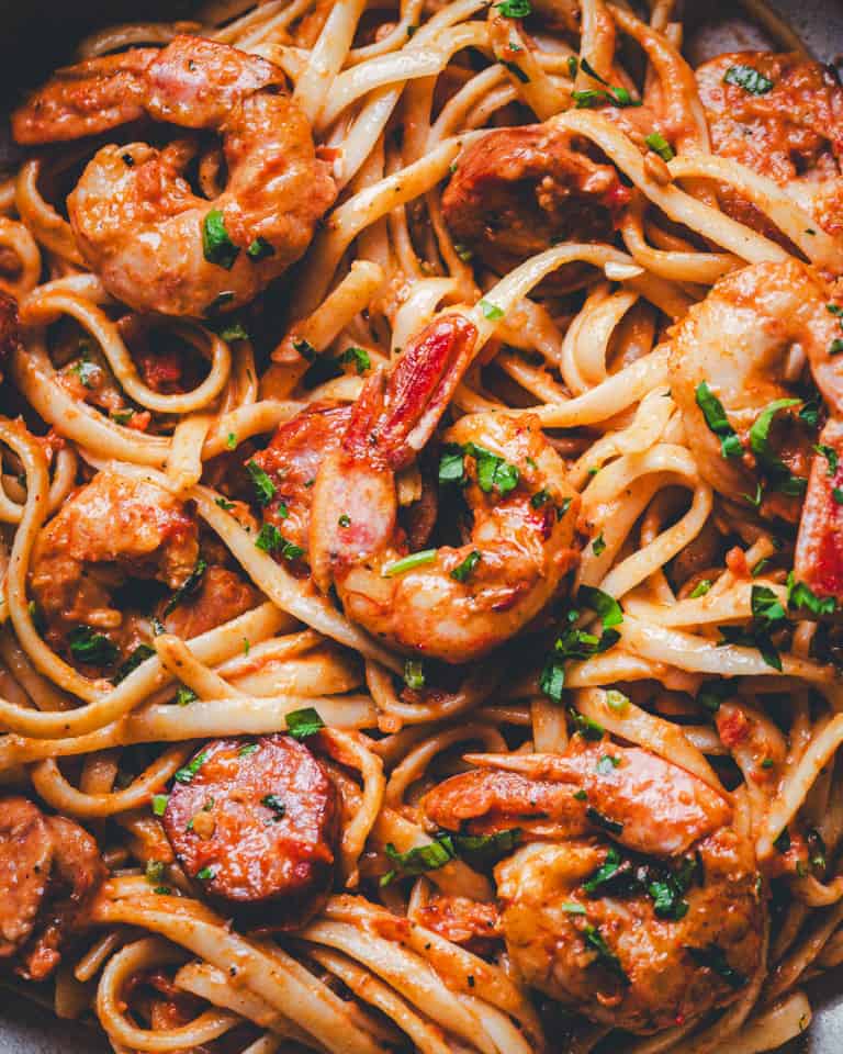 Cajun Shrimp and Sausage Pasta Pinch and Swirl